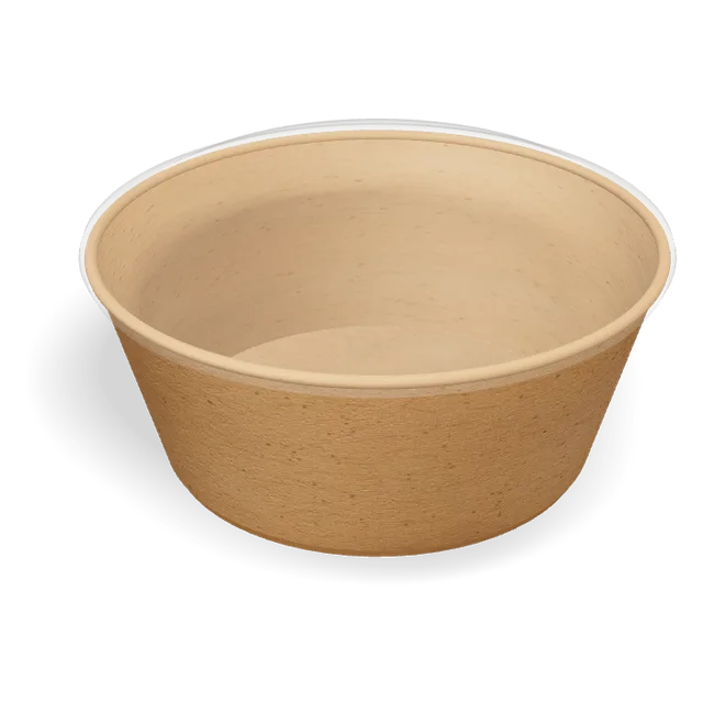 Kraft paper bowl with clear lid